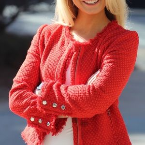 RED TWEED BLAZER!!! Size Small🥰